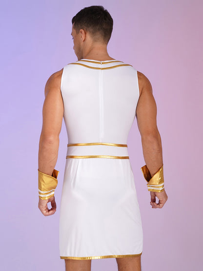 Ancient Egyptian Prince Halloween Costume. Robe with Cuffs