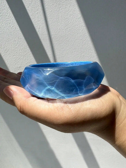 Blue Laser Gradient Irregular Resin Bracelet