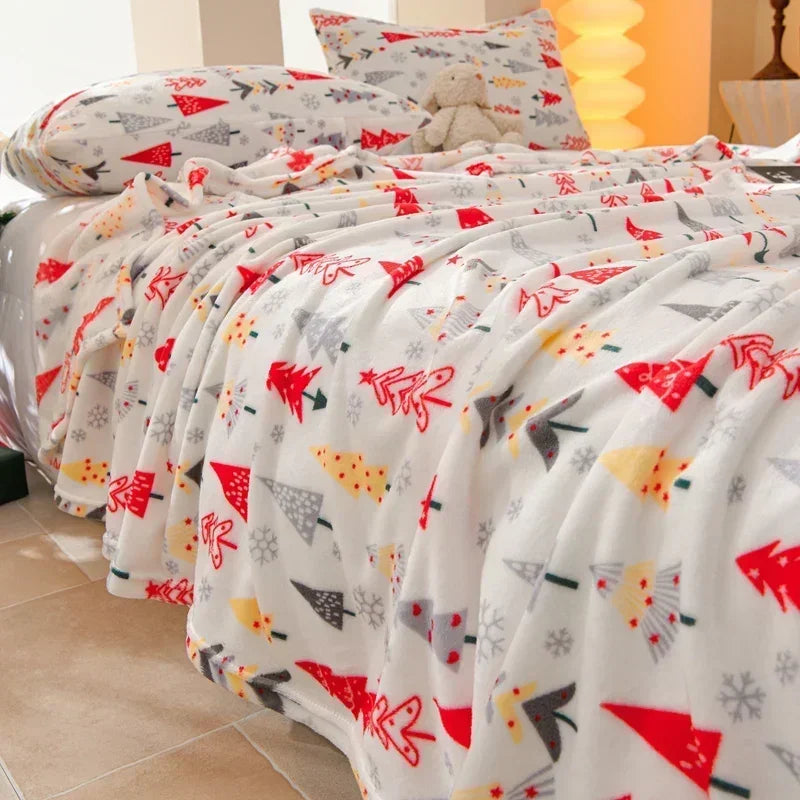 Christmas Flannel Throw Blanket in Various Sizes and Prints