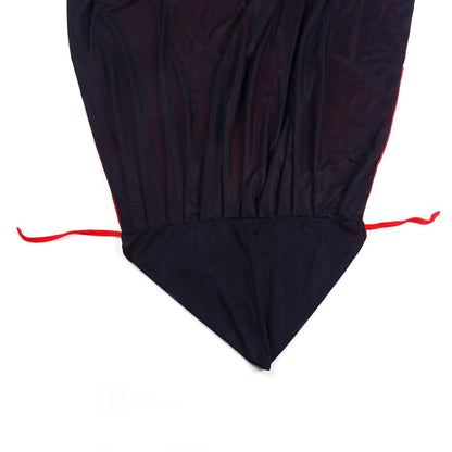 Halloween Women/Men's Hooded Cape Black and Red Reversible