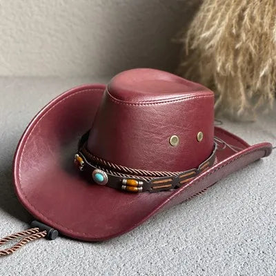 Faux Leather Western Cowboy Hats For Men and Women