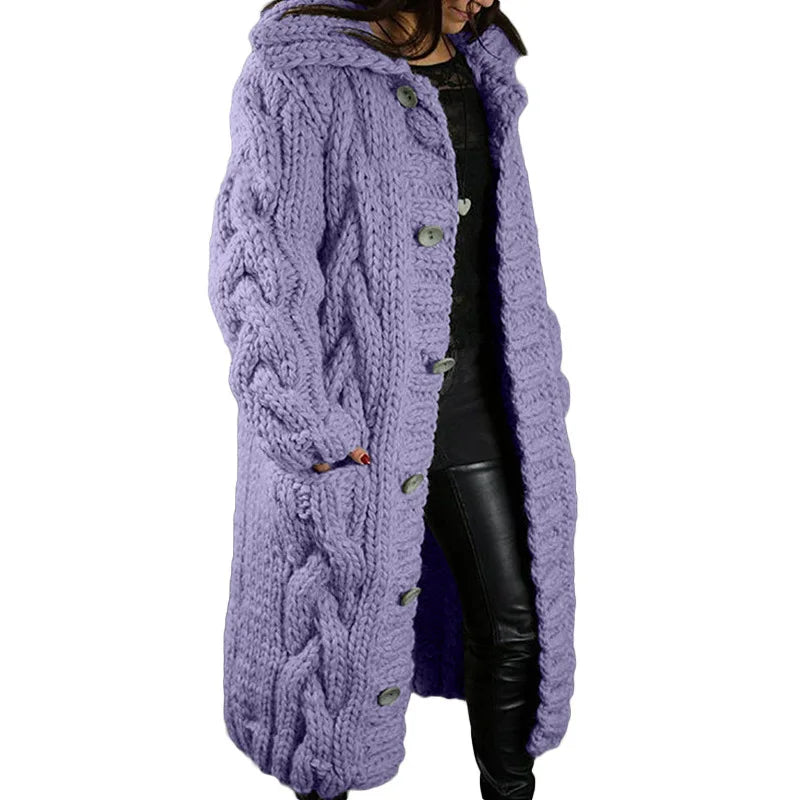 15 Colors, Oversized S-5XL Women Loose Knitted Sweaters, Thick Long Sleeve, Pocket, Buttons