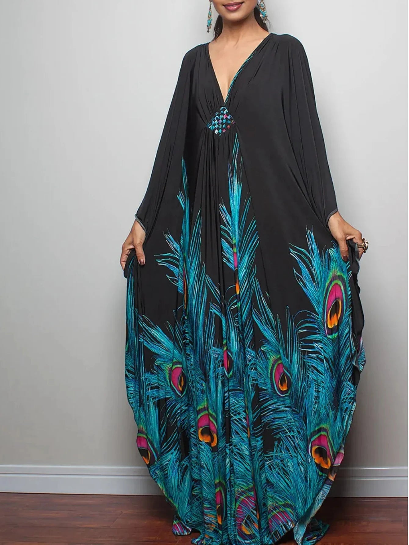 Kaftan Dress for Women Plus Size Batwing Sleeves