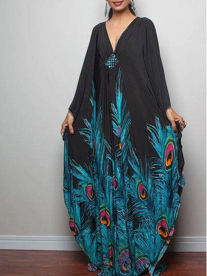 Kaftan Dress for Women Plus Size Batwing Sleeves