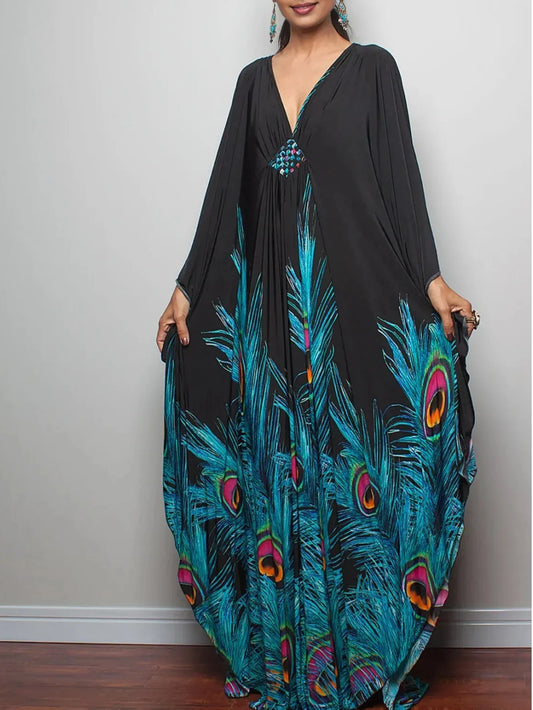 Kaftan Dress for Women Plus Size Batwing Sleeves