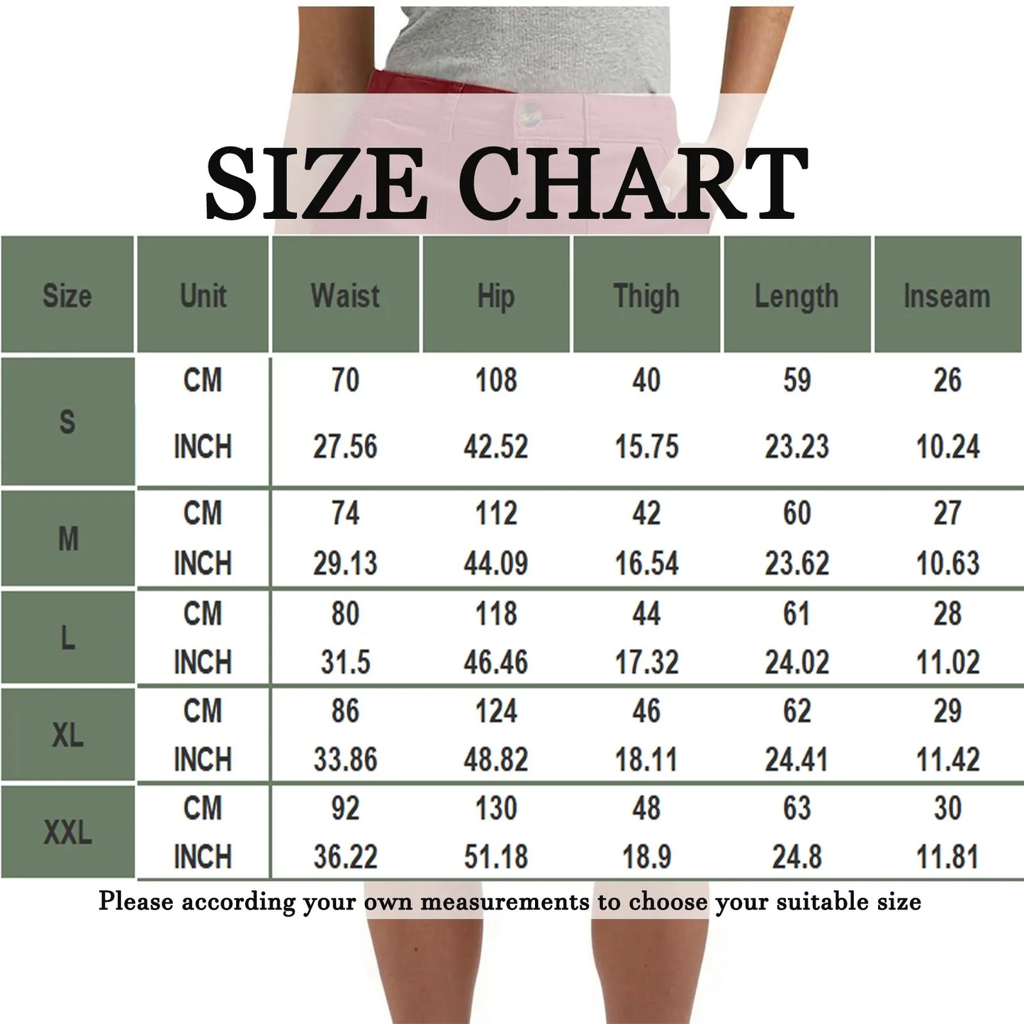 Women's long capri cargo shorts,  Button and Zipper Closure, 6 Colors in Sizes to 2XL