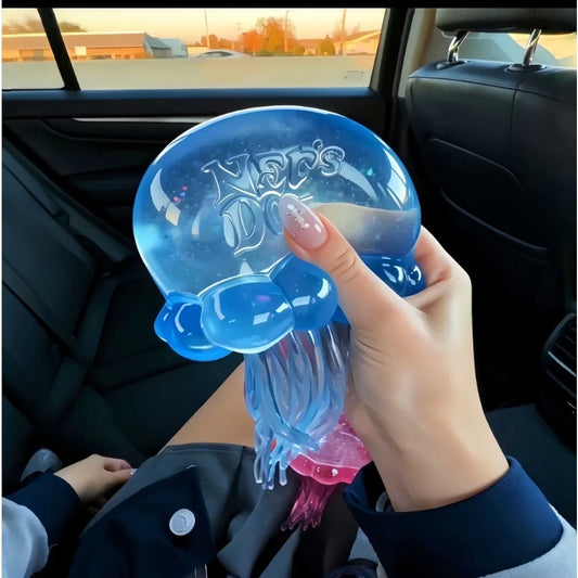 Nee Doh Jellyfish  Squishy Fidget Toy, Water Sensory Soft Jelly Squeeze, Stress Relief  and Hand Exerciser