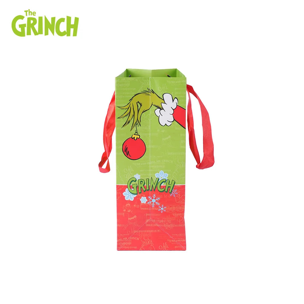 Grinch Christmas Gift Bags, Paper and Transparent, with Handles