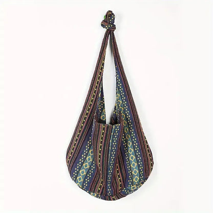Bohemian Canvas Shoulder Crossbody Bag, Large Capacity, Ethnic Style Tote Bag