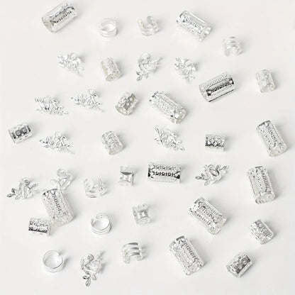 40Pieces Hollowed Out Hair Rings  (Can also be used as Ear Cuffs)