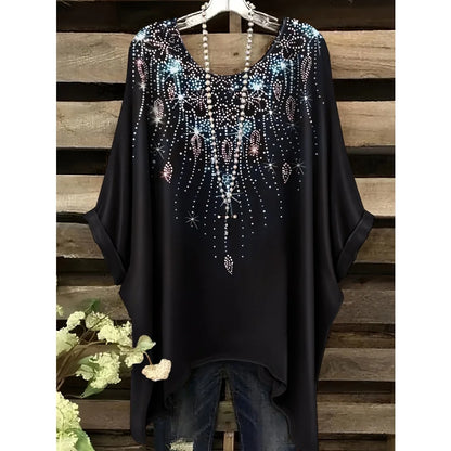 30 Different Style Bohemian Floral Tunics Plus Size to 3XL, 30 Vibrant Colors, Open Round Neck, Hankie Hem, Loose baggy sleeves