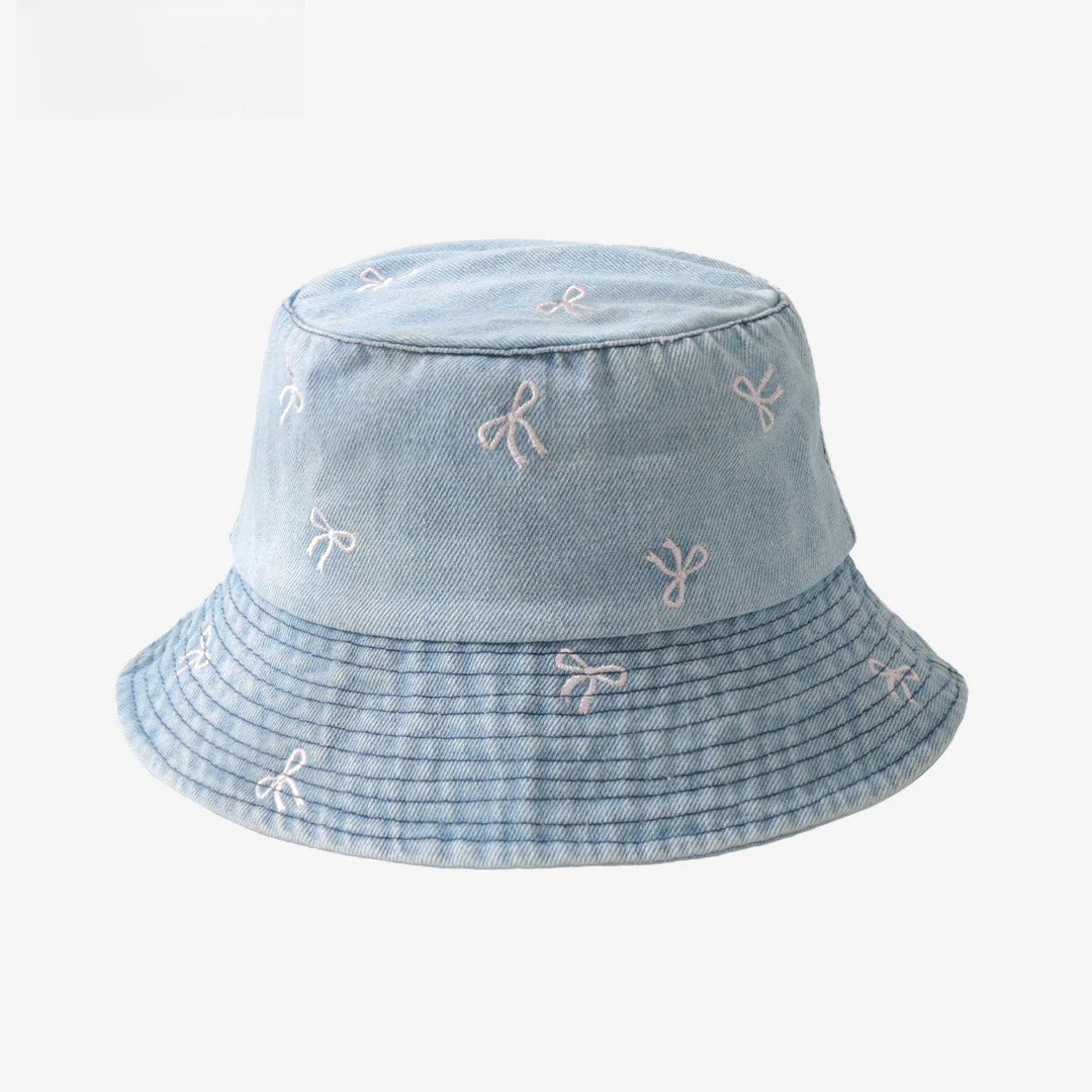 Washed Denim Embroidered Watermelon, Bows, and Cherries to choose from in various colors!