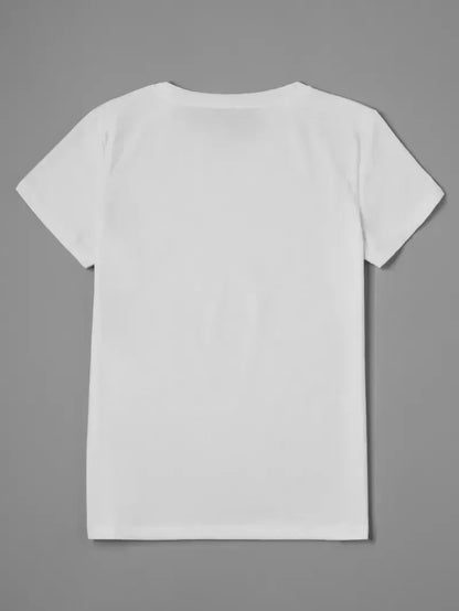 Ghost Cat Halloween Printed White T-Shirt Funny O-Neck Casual Regular T-Shirt