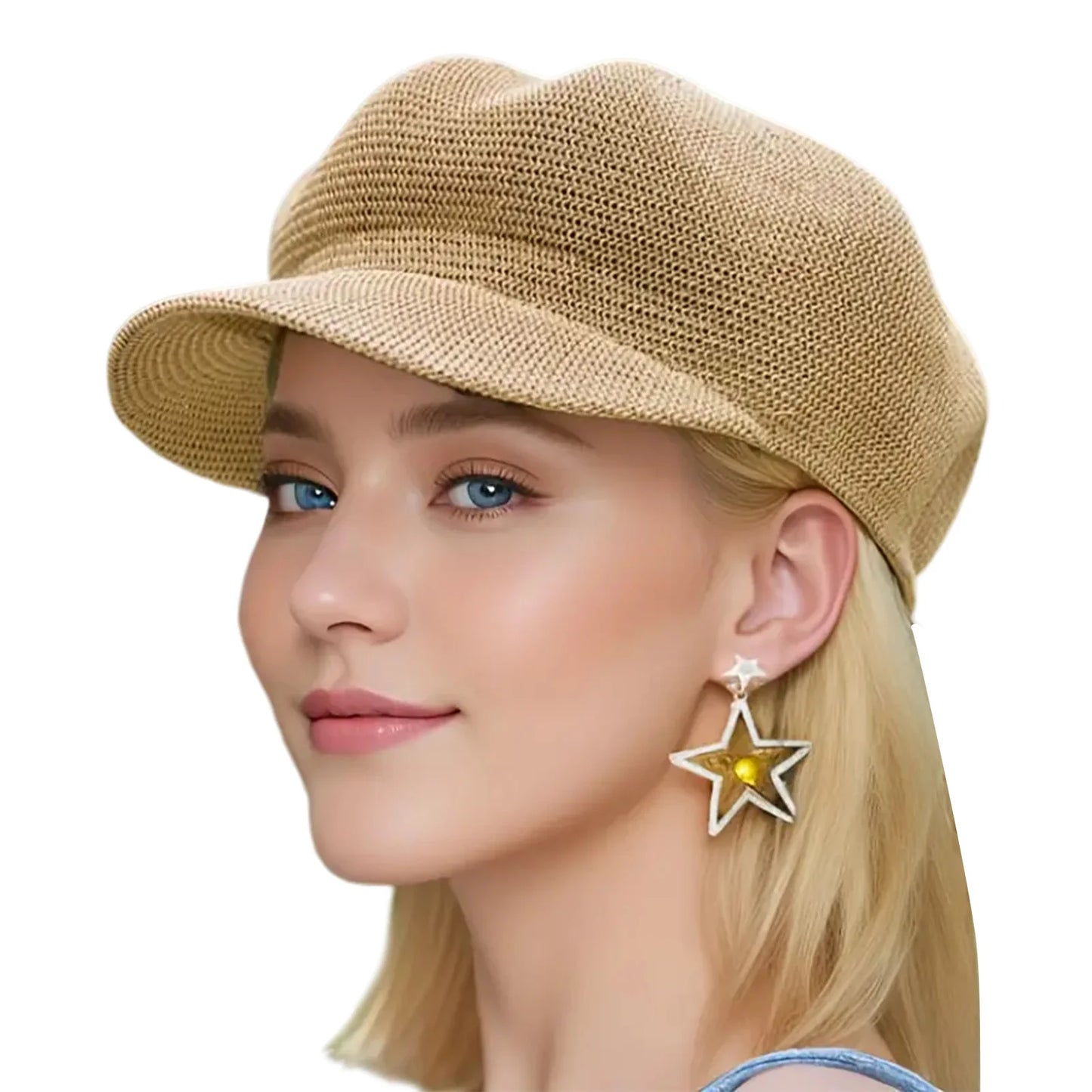 Retro Beret Caps for Women, Breathable Mesh Material, Solid Color Beret for Outdoors