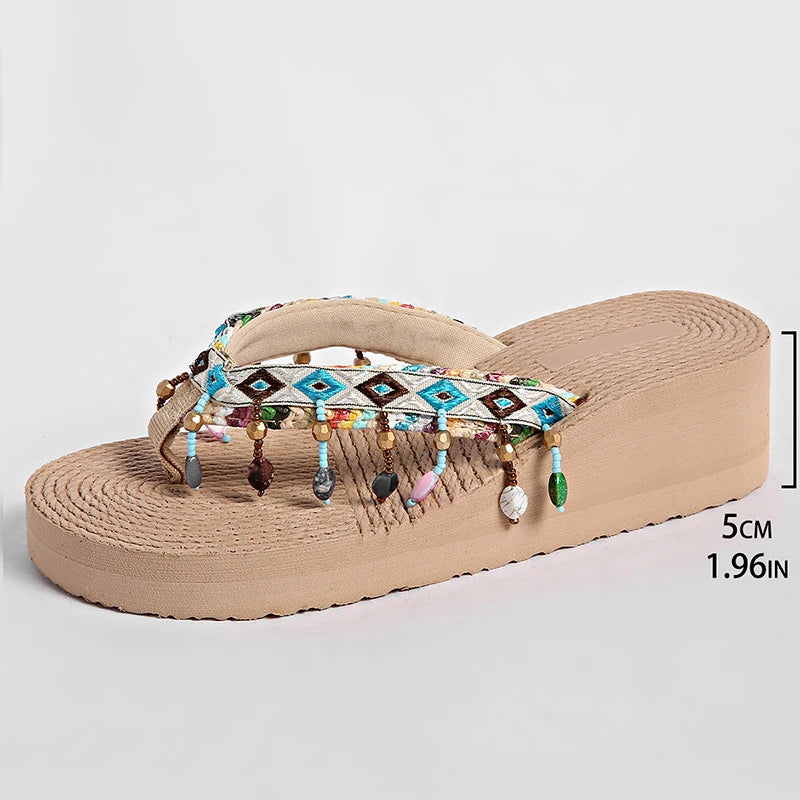 Bohemian Lightweight Wedge Flip Flops