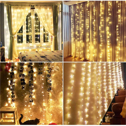 11 Colors of 3/6M USB LED Curtain 8 Modes Remote Control String Lights  Fairy Garland Lights