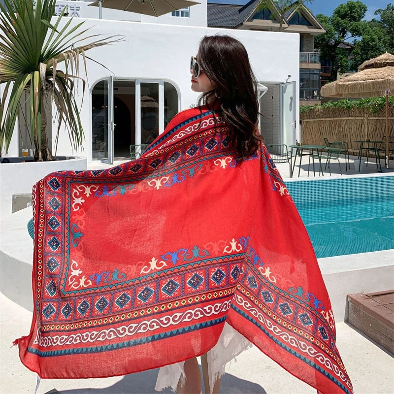 90x180cm 9 Styles Print Bohemian Sarong Wrap Long Scarf