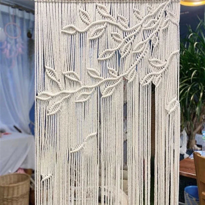 Hand-woven Macrame Cotton Tapestry Curtain, Wall Hanging Art Tapestry, Boho Decoration, Bohemian Wedding Backdrop Tapestry