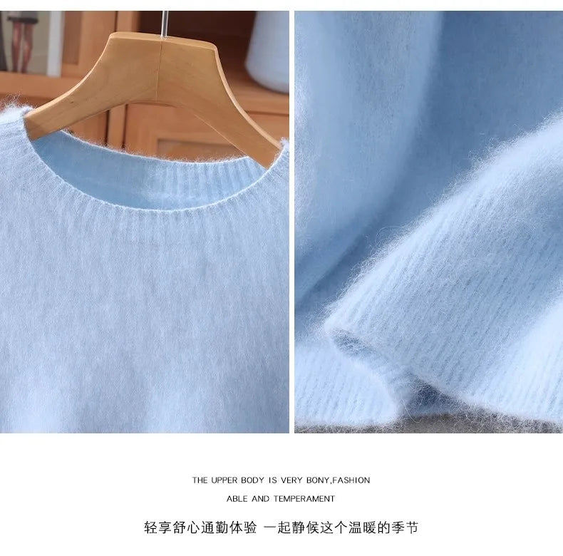 Basic Soft Knit Pullover Sweater, Round Neck, Long Sleeve, 12 colors with some sizes to 3XL
