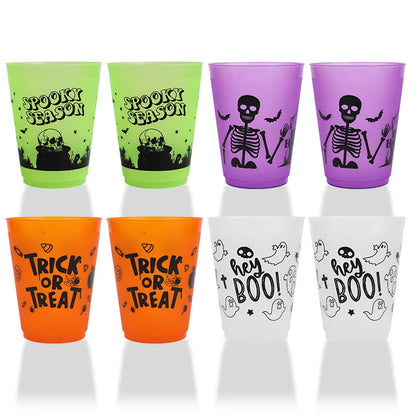 24Pcs Halloween Drinking Cups, Boo, Skeleton, Happy Halloween, Trick or Treat, and more for a Colorfully Spooky Halloween Party
