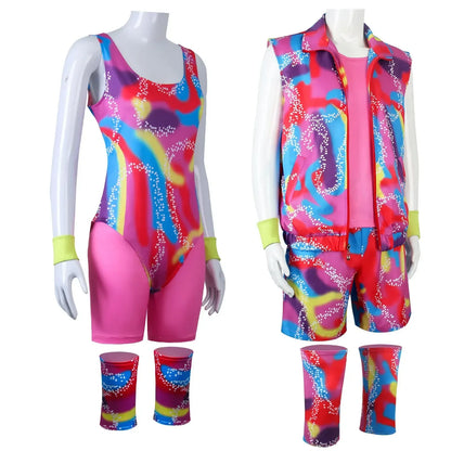 80s Workout Costume for Halloween Includes Hat, Women's Top, Shirt, Shorts