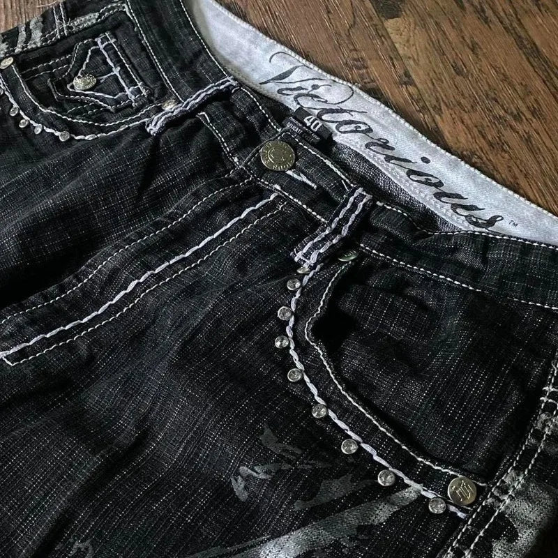 Baggy Denim Vintage Shorts  Casual Knee length