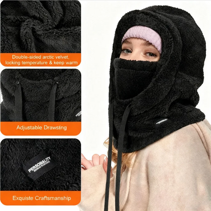 Warm Thermal Windproof  Ski Hood, Face Cover, Polar Fleece Adjustable, Neck Cover, Full Face Mask