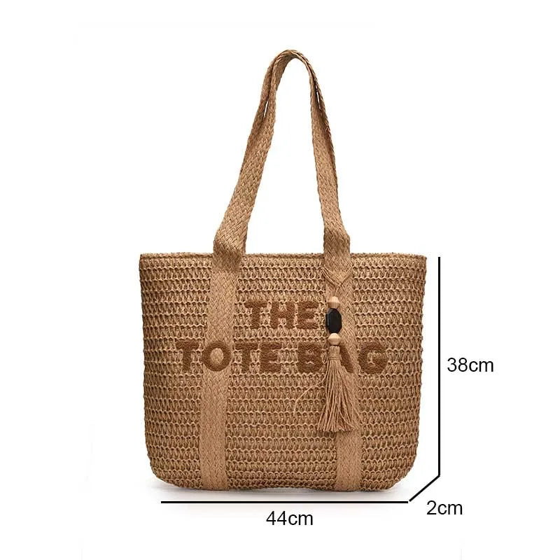 French Style Large Capacity Woven Straw Bag