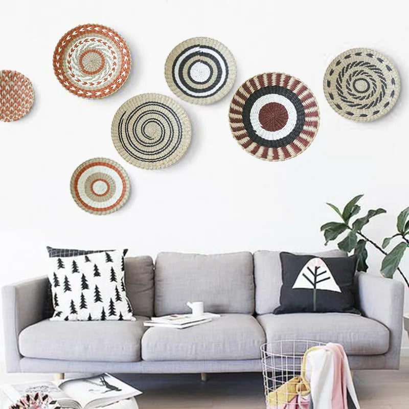 Boho Hand Woven Wall Basket Hanging, Decorative, Rustic, and unique in any room