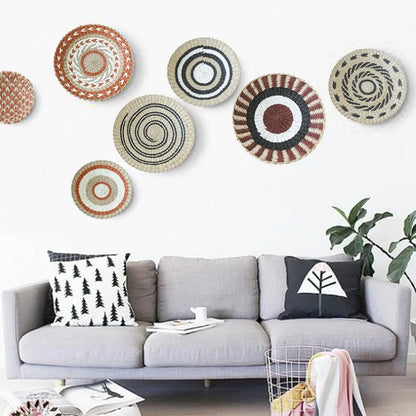 Boho Hand Woven Wall Basket Hanging, Decorative, Rustic, and unique in any room
