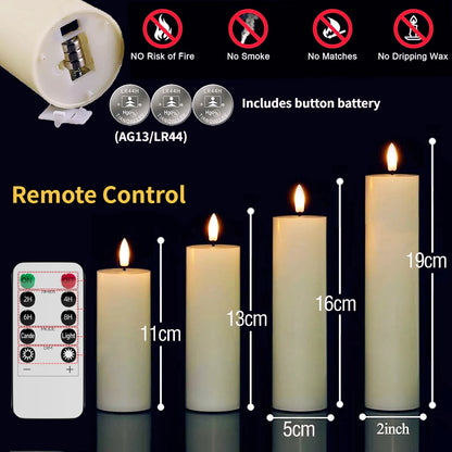 Remote Control LED Pillar Candles With Battery Electronic Candle Lights (Bulk orders up to 160 available)
