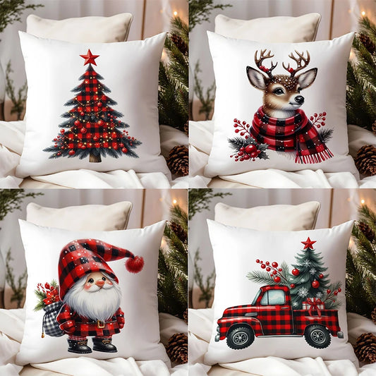 Christmas Square Plush Pillow Covers, Cover Only