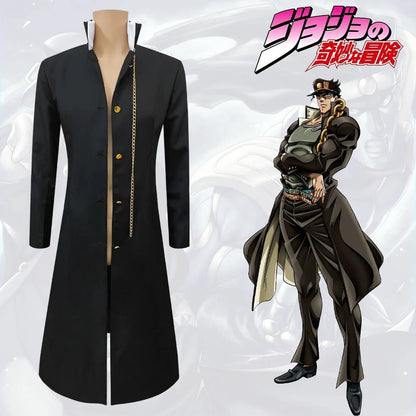 JoJo's Bizarre Adventure Jotaro Kujo Cosplay Costume Black Coat Jacket