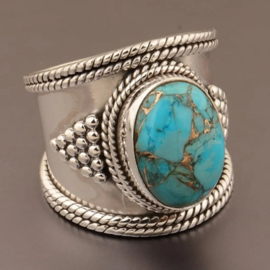 Bohemian Vintage Imitation Turquoise Ring