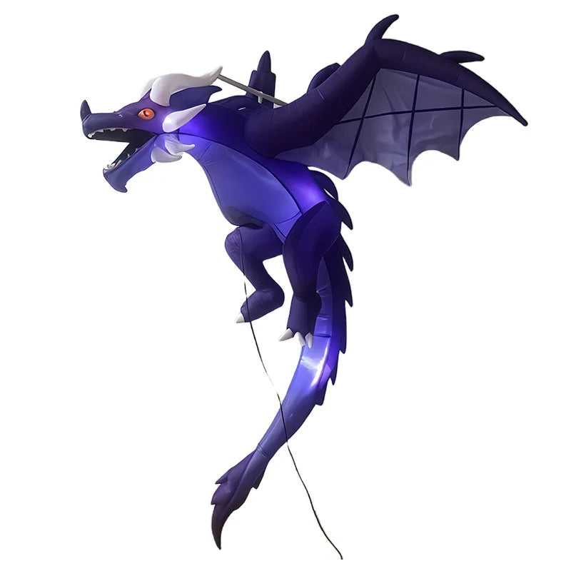 1.9m Inflatable Halloween Flying Dragon LED Lit Decoration