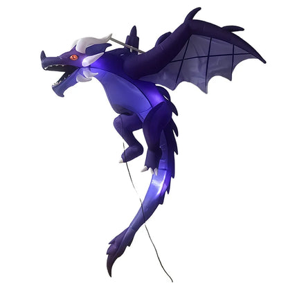 1.9m Inflatable Halloween Flying Dragon LED Lit Decoration