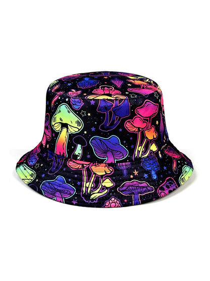 Perfect Reversible Dreamy Colorful Mushroom Bucket Hat