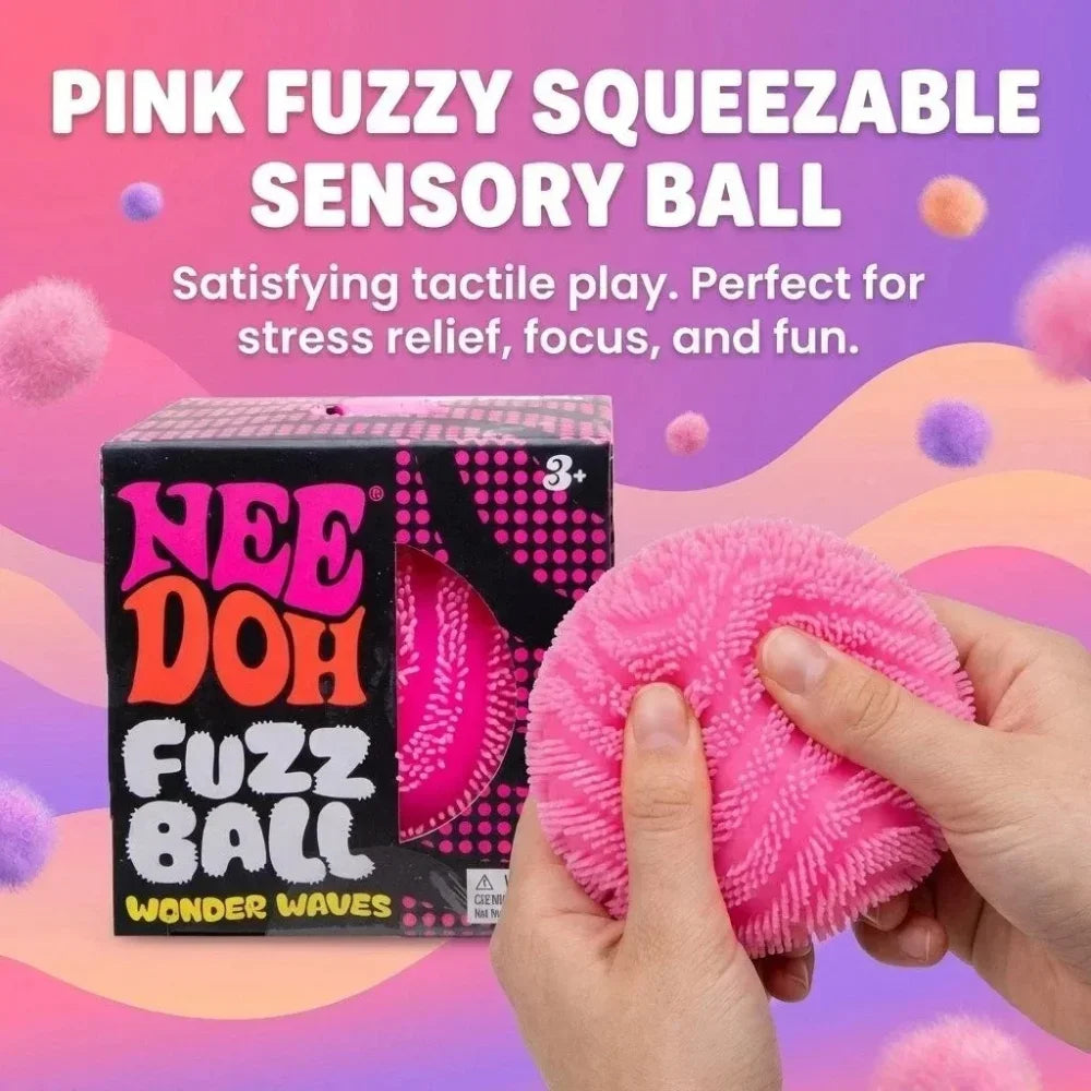 NeeDoh Fuzz Ball Wonder Waves Sensory Toy, Textured Sensory Stress Relief, Fidget Ball for Children and Adults