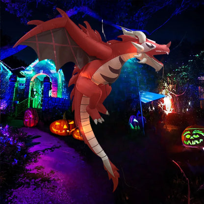 1.9m Inflatable Halloween Flying Dragon LED Lit Decoration