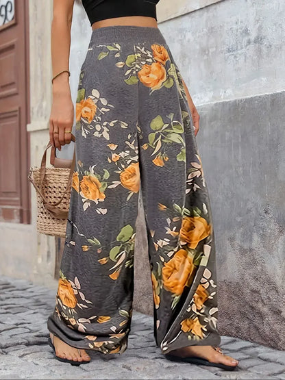 Plus Size to 5XL Casual Loose Long Wide Leg with Pockets Elastic Waist