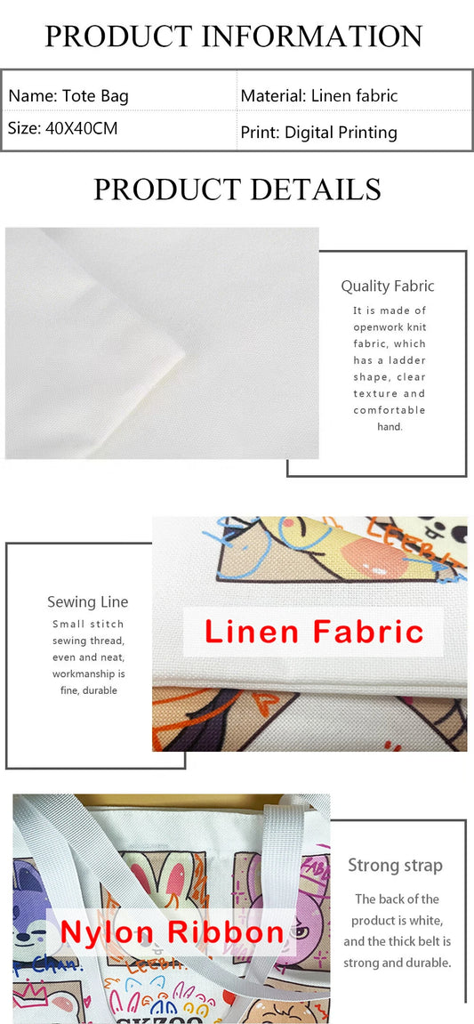 Mushroom Print Shopping Bag Eco Reusable Polyester/Linen Large Tote , Use as a GIFT BAG--WHY USE PAPER???