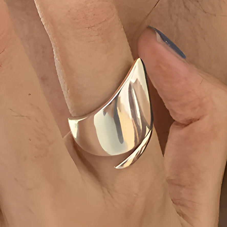 Sterling Silver Rings INS Fashion Vintage Hollow Lines  Adjustable  Jewelry