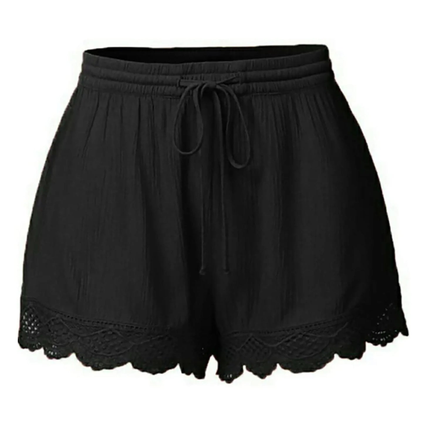 Plus Size to 5XL Ladies’ Casual Versatile Drawstring, Lace hem ,drawstring elastic waist