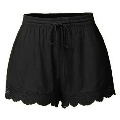 Plus Size to 5XL Ladies’ Casual Versatile Drawstring, Lace hem ,drawstring elastic waist