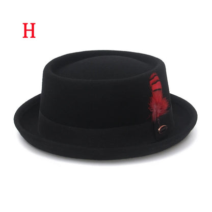 100% Wool Pork Pie Fedora Hat for Women and Men