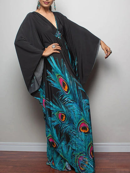 Kaftan Dress for Women Plus Size Batwing Sleeves