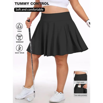 Sizes to 5XL  Pocketed Short Stretchy Knit Skirt, Shorts under Skirt