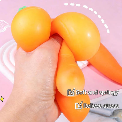 Carrot Stretch Squeeze Toy Soft Elastic, Stress Relief,  Fidget Toy Sensory Decompression Toy for Kids and Adults