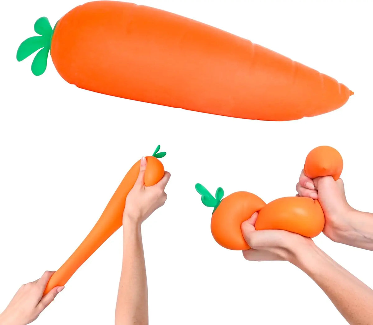 Carrot Stretch Squeeze Toy Soft Elastic, Stress Relief,  Fidget Toy Sensory Decompression Toy for Kids and Adults