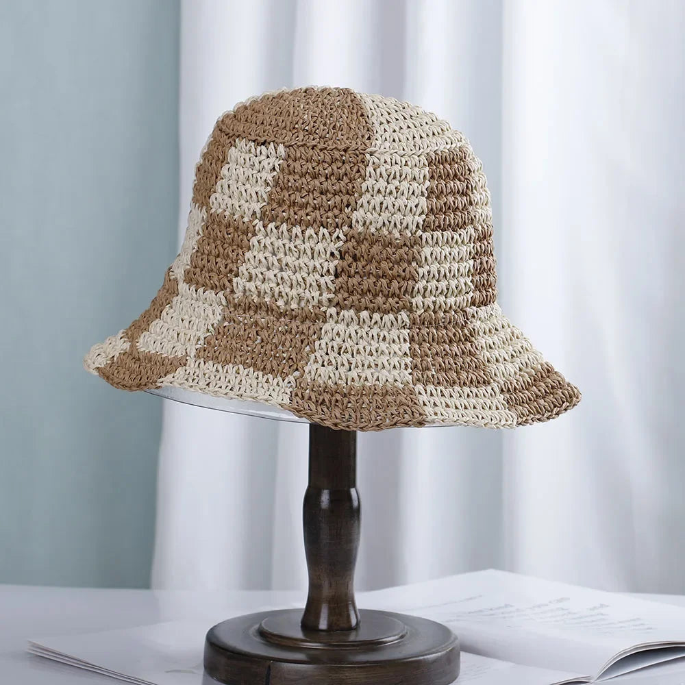 Bright Colored Floweed Crocheted Fisherman Hat